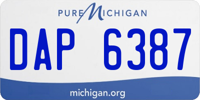 MI license plate DAP6387