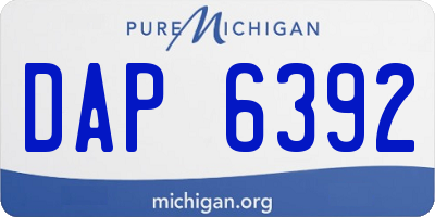 MI license plate DAP6392