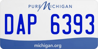 MI license plate DAP6393