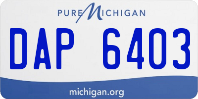 MI license plate DAP6403