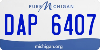 MI license plate DAP6407