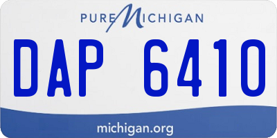 MI license plate DAP6410