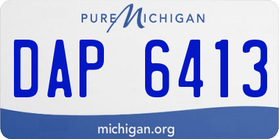 MI license plate DAP6413