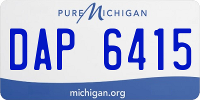 MI license plate DAP6415