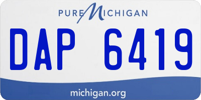 MI license plate DAP6419