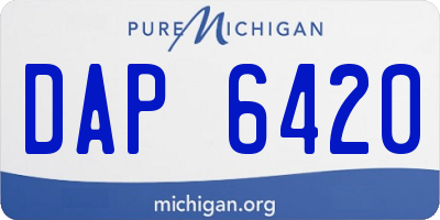MI license plate DAP6420