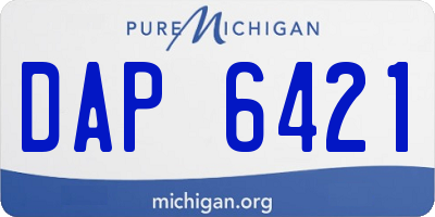 MI license plate DAP6421