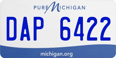 MI license plate DAP6422