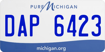 MI license plate DAP6423