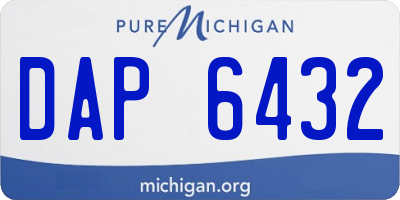 MI license plate DAP6432
