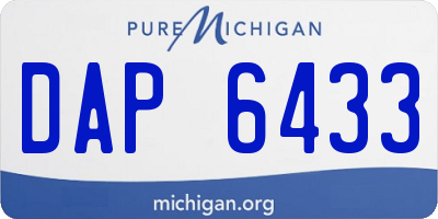 MI license plate DAP6433