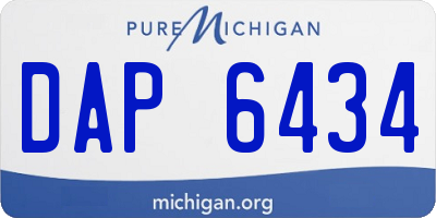MI license plate DAP6434