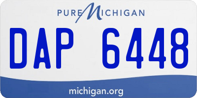 MI license plate DAP6448