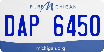 MI license plate DAP6450
