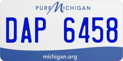 MI license plate DAP6458