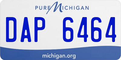 MI license plate DAP6464