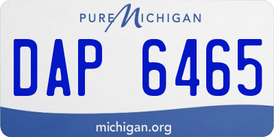 MI license plate DAP6465