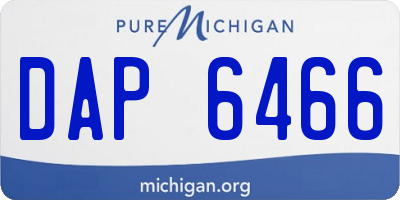 MI license plate DAP6466