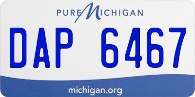 MI license plate DAP6467
