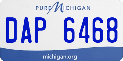 MI license plate DAP6468