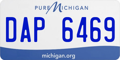 MI license plate DAP6469