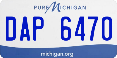 MI license plate DAP6470