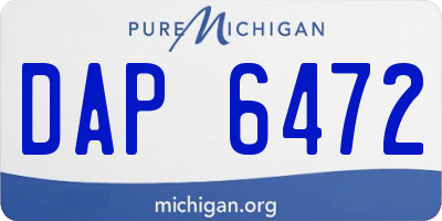 MI license plate DAP6472