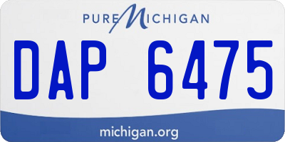 MI license plate DAP6475