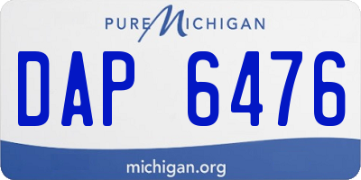 MI license plate DAP6476