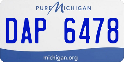 MI license plate DAP6478