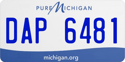 MI license plate DAP6481
