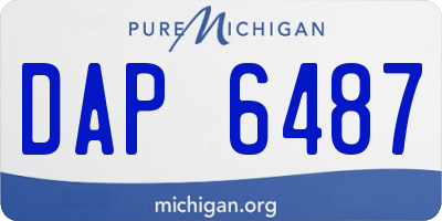 MI license plate DAP6487