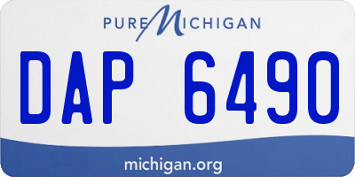 MI license plate DAP6490