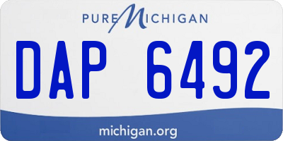 MI license plate DAP6492