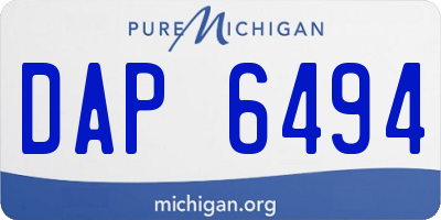 MI license plate DAP6494