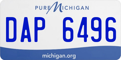 MI license plate DAP6496