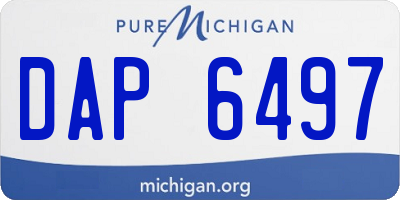 MI license plate DAP6497