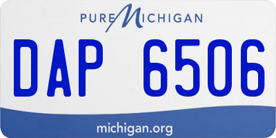 MI license plate DAP6506