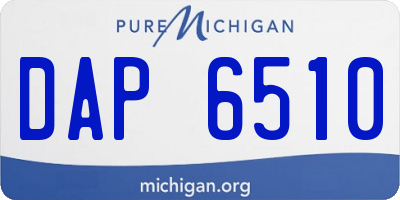 MI license plate DAP6510