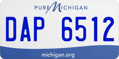 MI license plate DAP6512