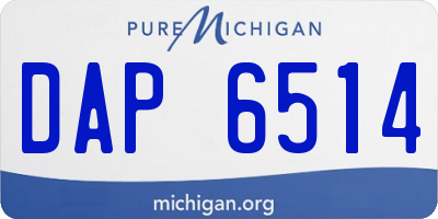 MI license plate DAP6514