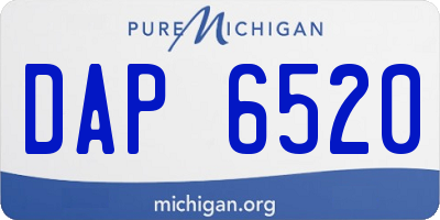 MI license plate DAP6520