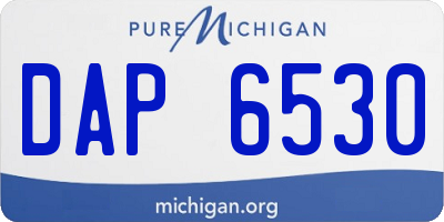 MI license plate DAP6530