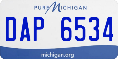 MI license plate DAP6534