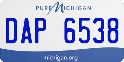 MI license plate DAP6538