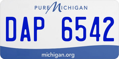MI license plate DAP6542