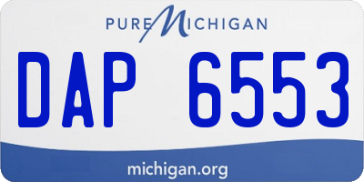 MI license plate DAP6553