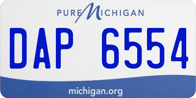 MI license plate DAP6554