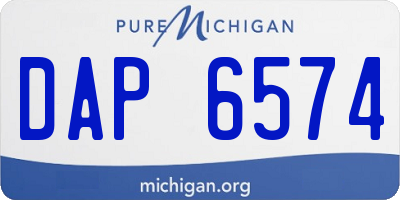 MI license plate DAP6574