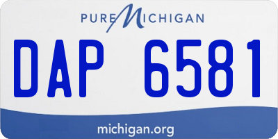 MI license plate DAP6581